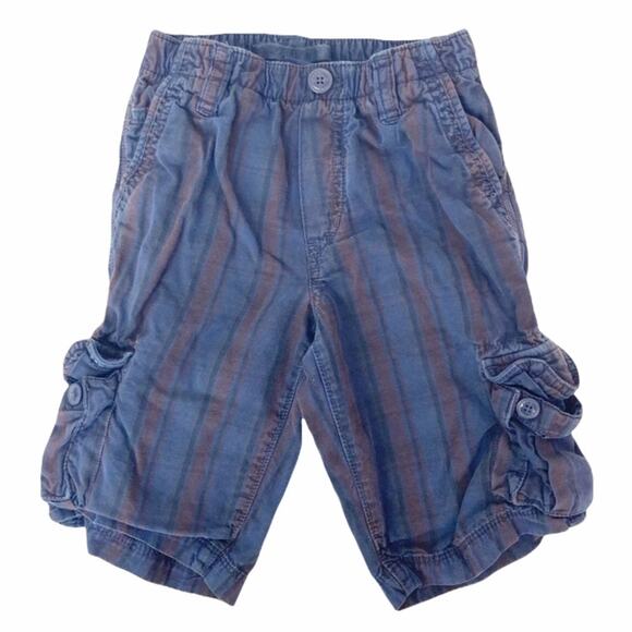 Baby Gap Blue Maroon Striped Cargo Shorts Sz 5T - Picture 4 of 4